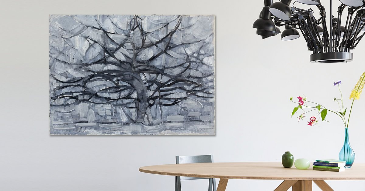 Gray Tree (1911) Piet Mondrian on canvas, poster, wallpaper and more